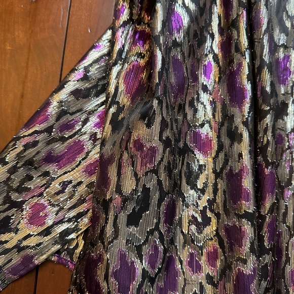 Maggie Sweet 3x Purple Black Silver Shiny Cover Up Top - Picture 6 of 10